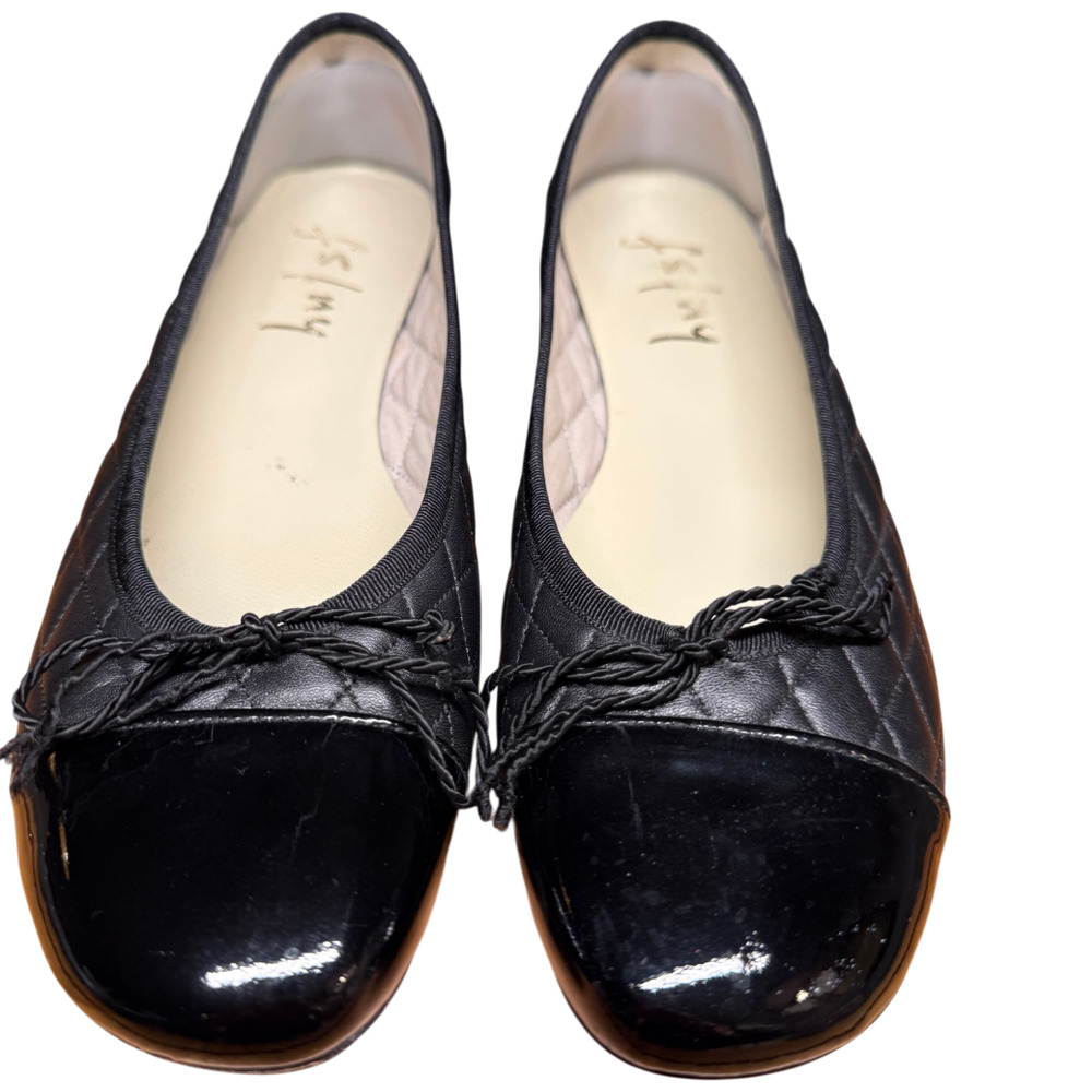 FRENCH SOLE FS/NY Passport Women's 9.5 Black Ballet Flats Leather Sole Comfort - Picture 8 of 12